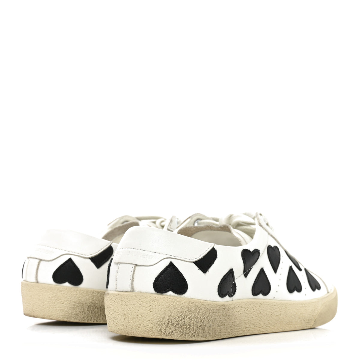 Saint Laurent Calfskin Heart Court Classic Sneakers 38 White Black 5 of 8