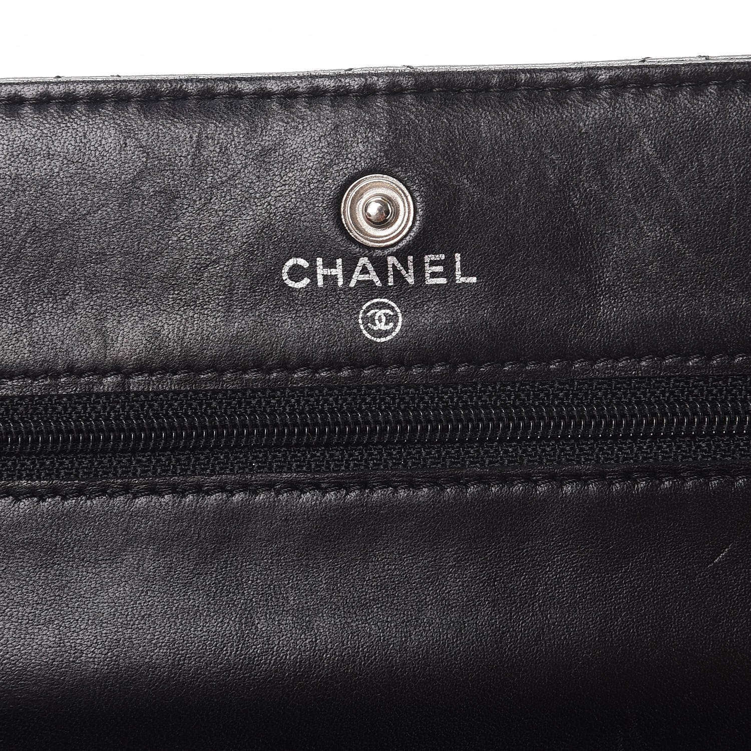 Chanel Lambskin Quilted Wallet On Chain WOC Black 6 of 8