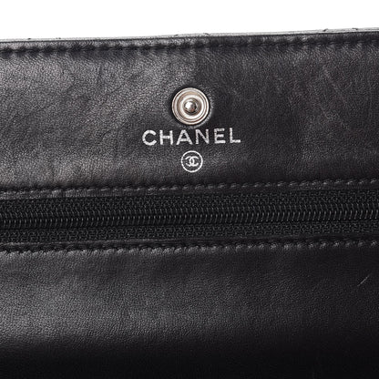 Chanel Lambskin Quilted Wallet On Chain WOC Black 6 of 8
