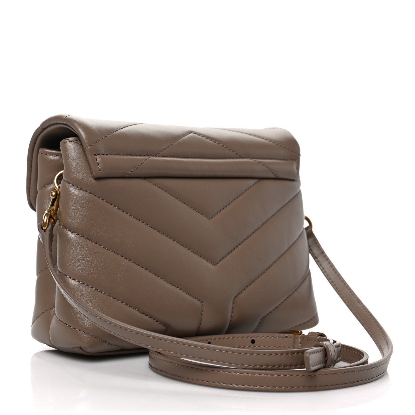 Calfskin Y Quilted Monogram Toy Loulou Crossbody Bag Taupe