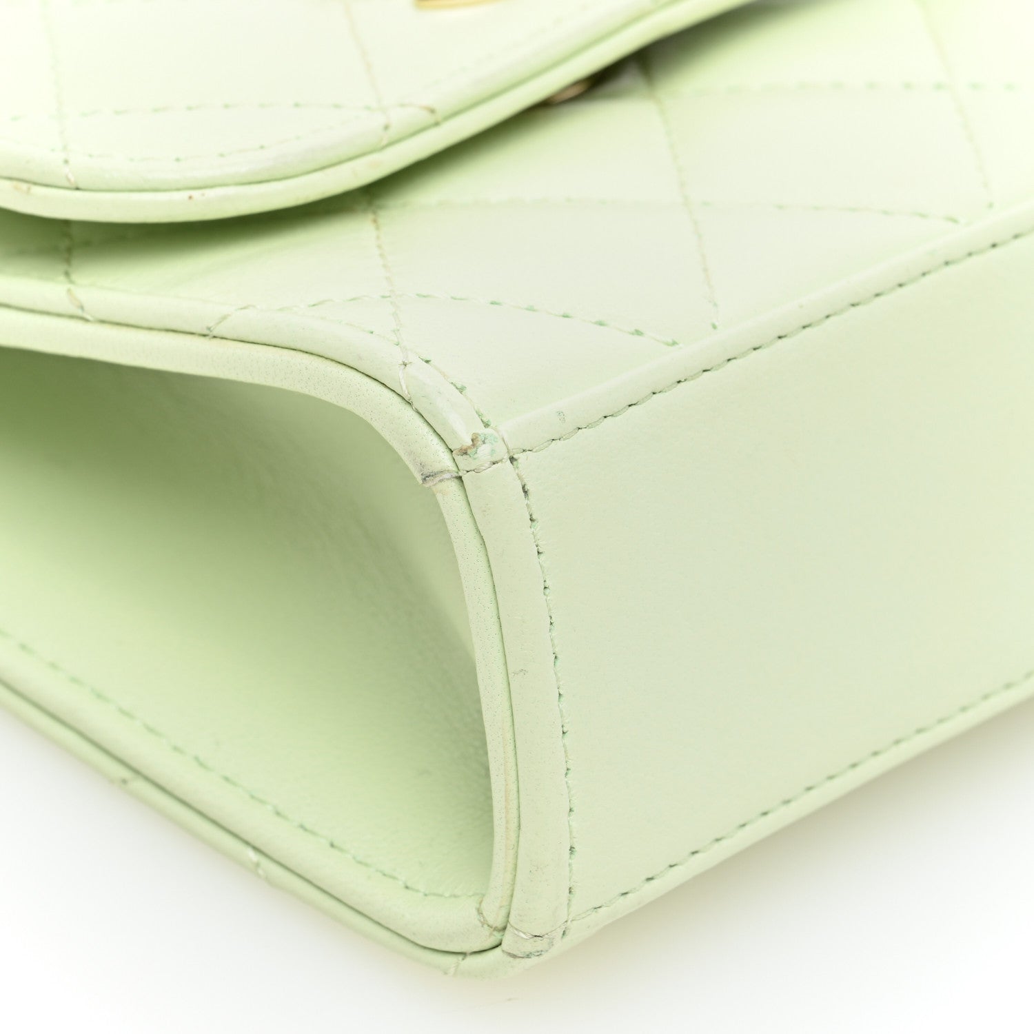 Chanel Lambskin Quilted Mini Trendy CC Chain Wallet Sea Green 8 of 11