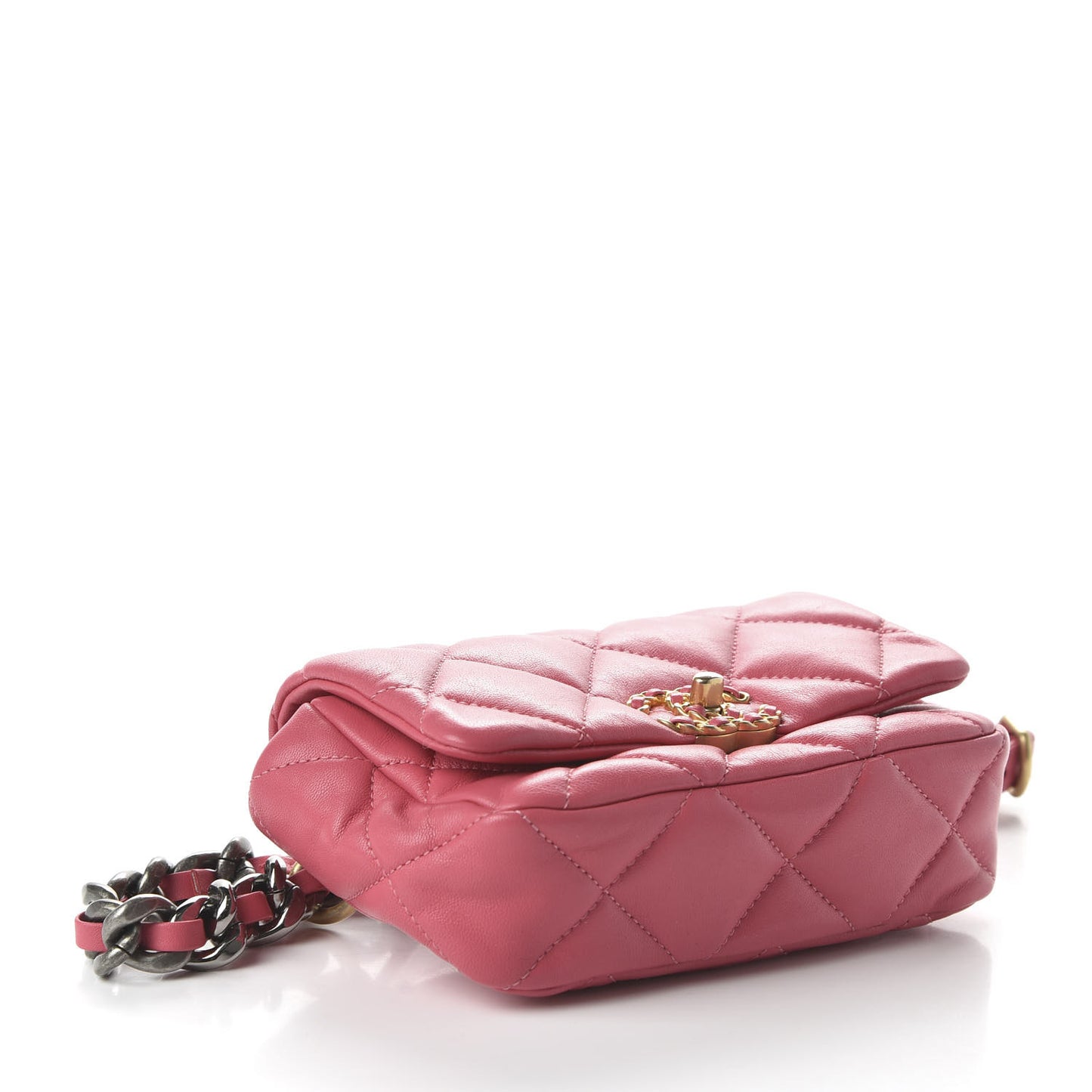 Lambskin Quilted 19 Waist Bag Pink