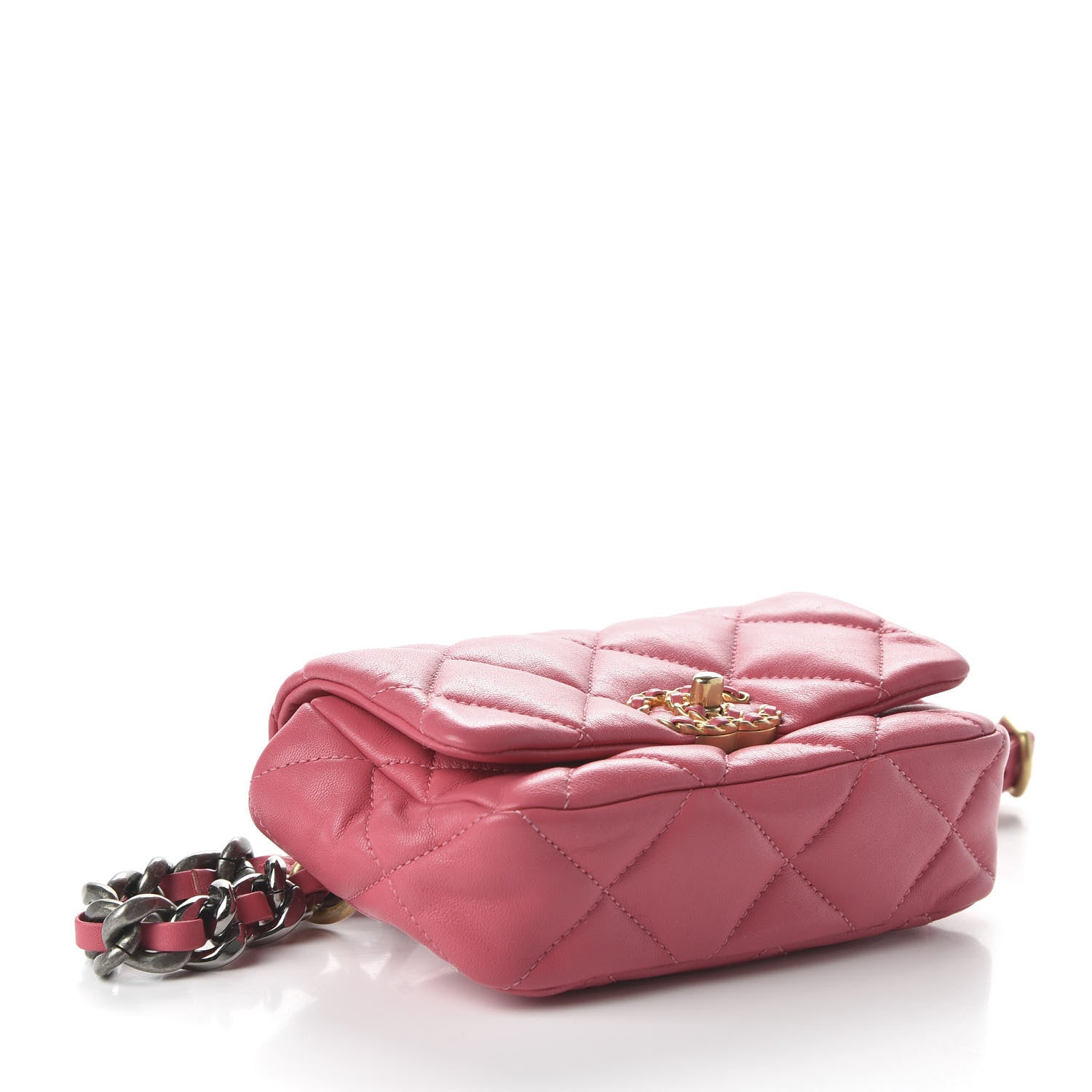 Chanel Lambskin Quilted 19 Waist Bag Pink 6 of 21