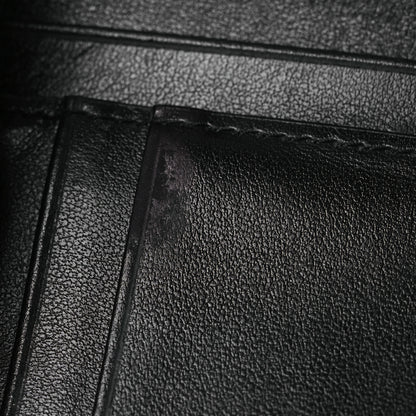 Saint Laurent Shiny Calfskin Crocodile Embossed Monogram Uptown Compact Wallet Black 10 of 10