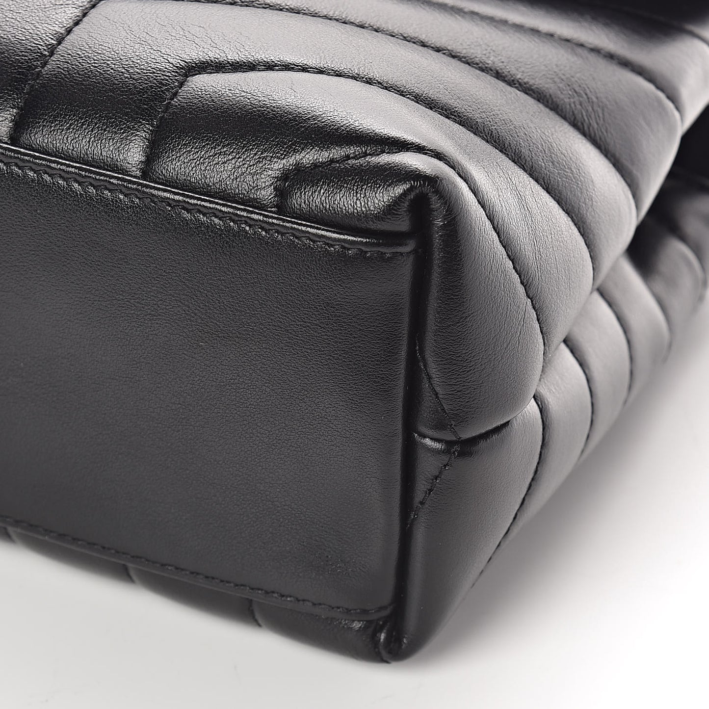 Calfskin Y Quilted Monogram Small Loulou Chain Satchel Black