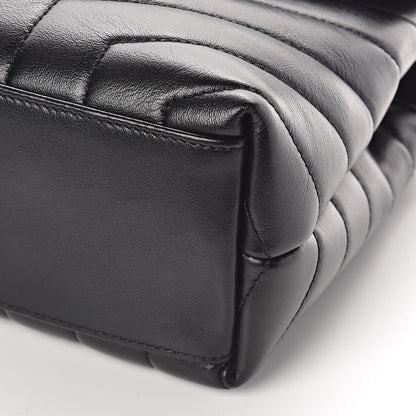 Saint Laurent Calfskin Y Quilted Monogram Small Loulou Chain Satchel Black 9 of 9