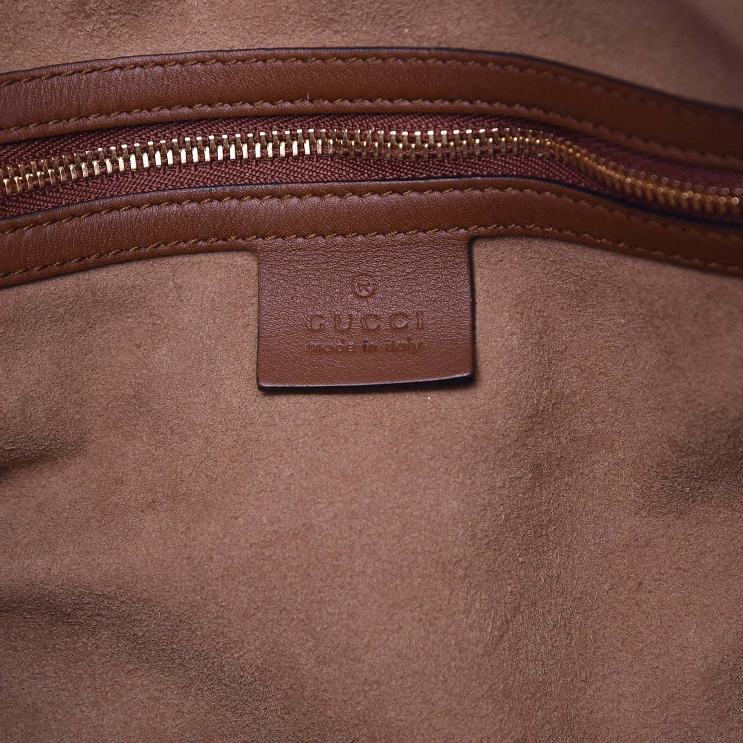 GG Supreme Monogram Large Linea A Hobo Light Brown