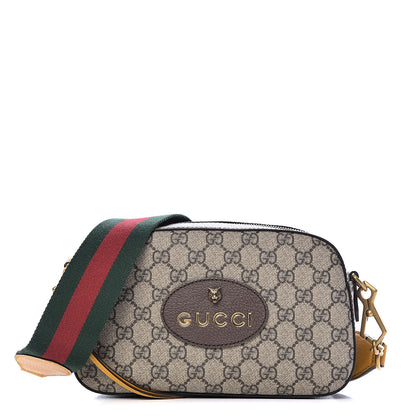 Gucci GG Supreme Monogram Web Neo Vintage Shoulder Bag Beige New Acero Crop 1 of 10
