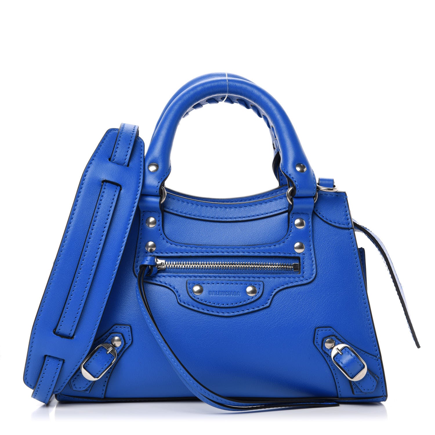 Balenciaga Smooth Calfskin Neo Classic Silver Hardware Mini City Bleu 1 of 10