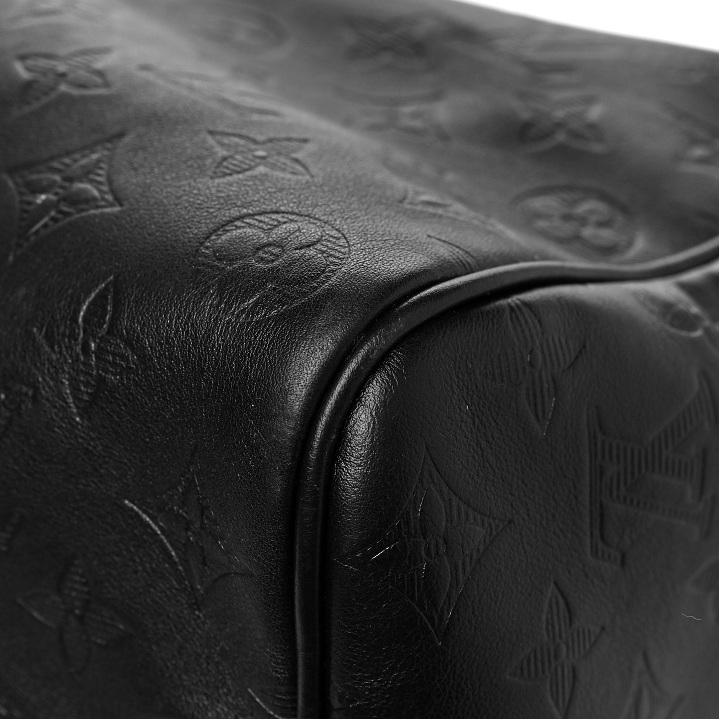Calfskin Shadow Monogram Keepall Bandouliere 50 Black