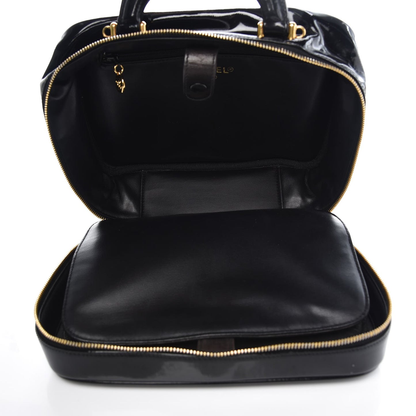 Patent CC Vanity Cosmetic Case Black
