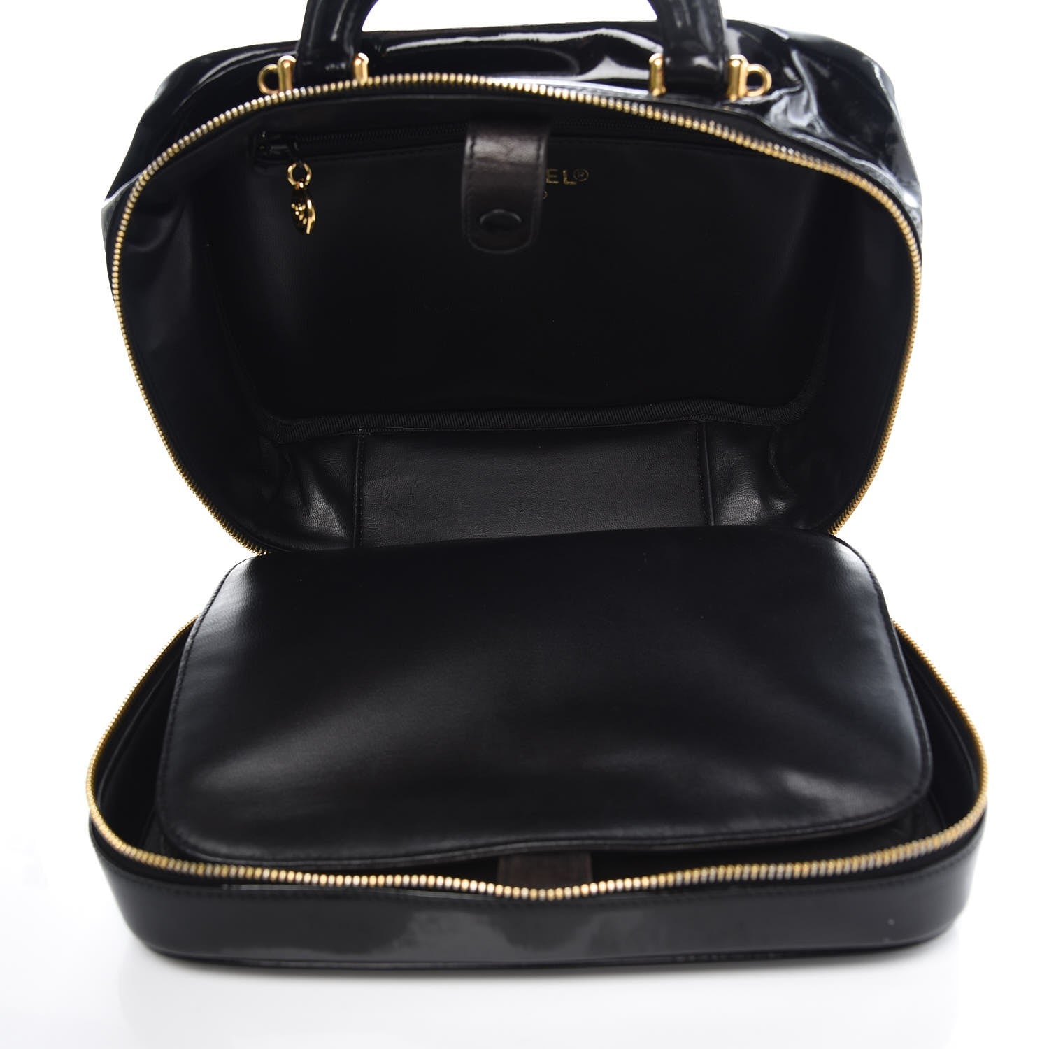 Chanel Patent CC Vanity Cosmetic Case Black 5 of 9