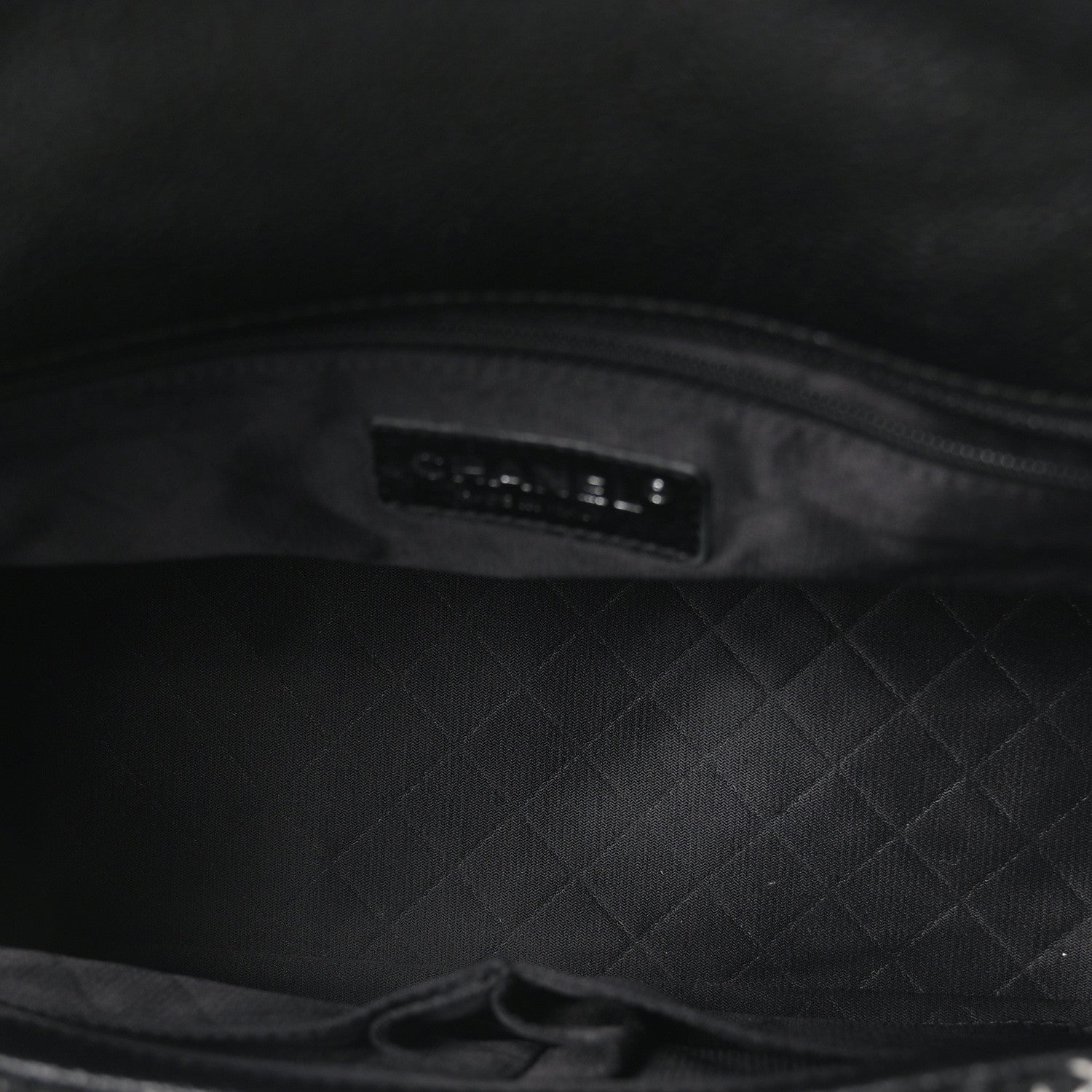 Chanel Tweed Trip Top Handle Flap Black 5 of 10