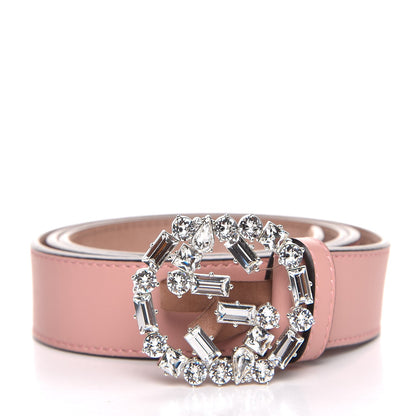 Gucci Calfskin Crystal Interlocking G Belt 90 36 Pink 1 of 6