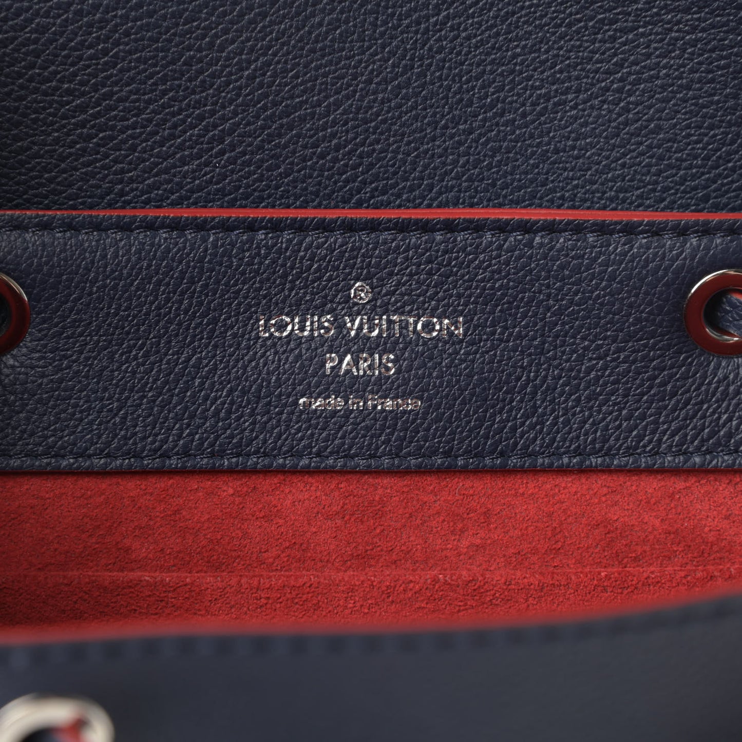 Soft Calfskin Lockme Backpack Marine Rouge
