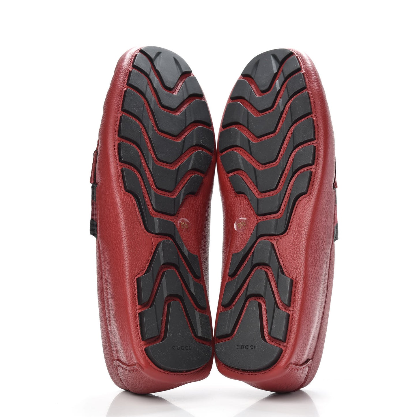 Calfskin Web Mens Driver Loafers 8.5 Red