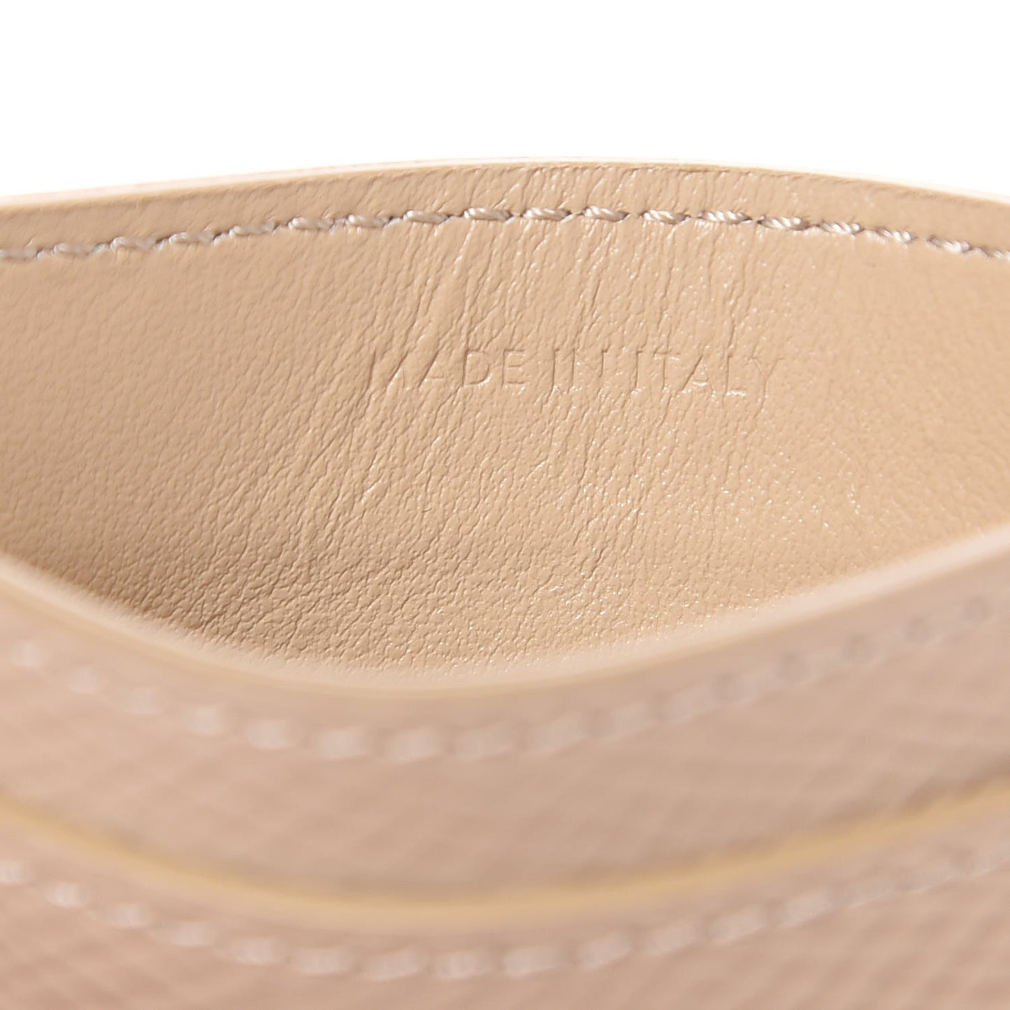 Grained Calfskin Card Holder Nude