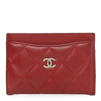 Chanel Lambskin Quilted Card Holder Red 1 of 9