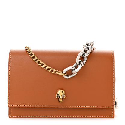 Alexander McQueen Calfskin Mini Skull Chain Crossbody Bag Caramel Tan 1 of 11