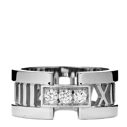 Tiffany 18K White Gold Diamond Open Atlas Ring 55 7.25 1 of 6