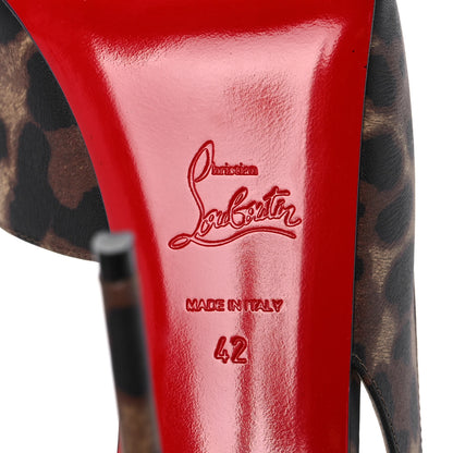 Christian Louboutin Calfskin Leopard Jenlove Alta 120 Pumps 42 Brown 6 of 8