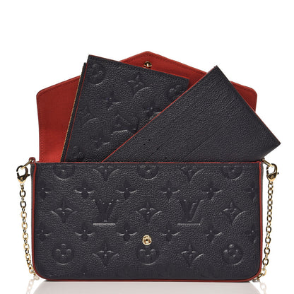 Louis Vuitton Empreinte Pochette Felicie Chain Wallet Marine Rouge 6 of 10