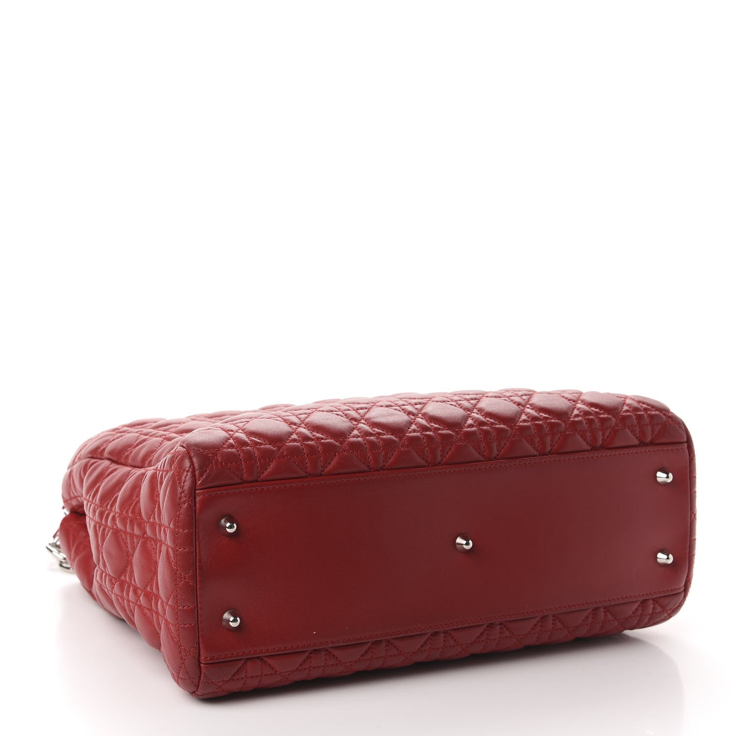 Christian Dior Lambskin Cannage Large Dior Soft Shopping Tote Red 4 of 10