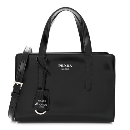 Prada Spazzolato Mini Re-Edition 1995 Double Handle Handbag Black 1 of 10