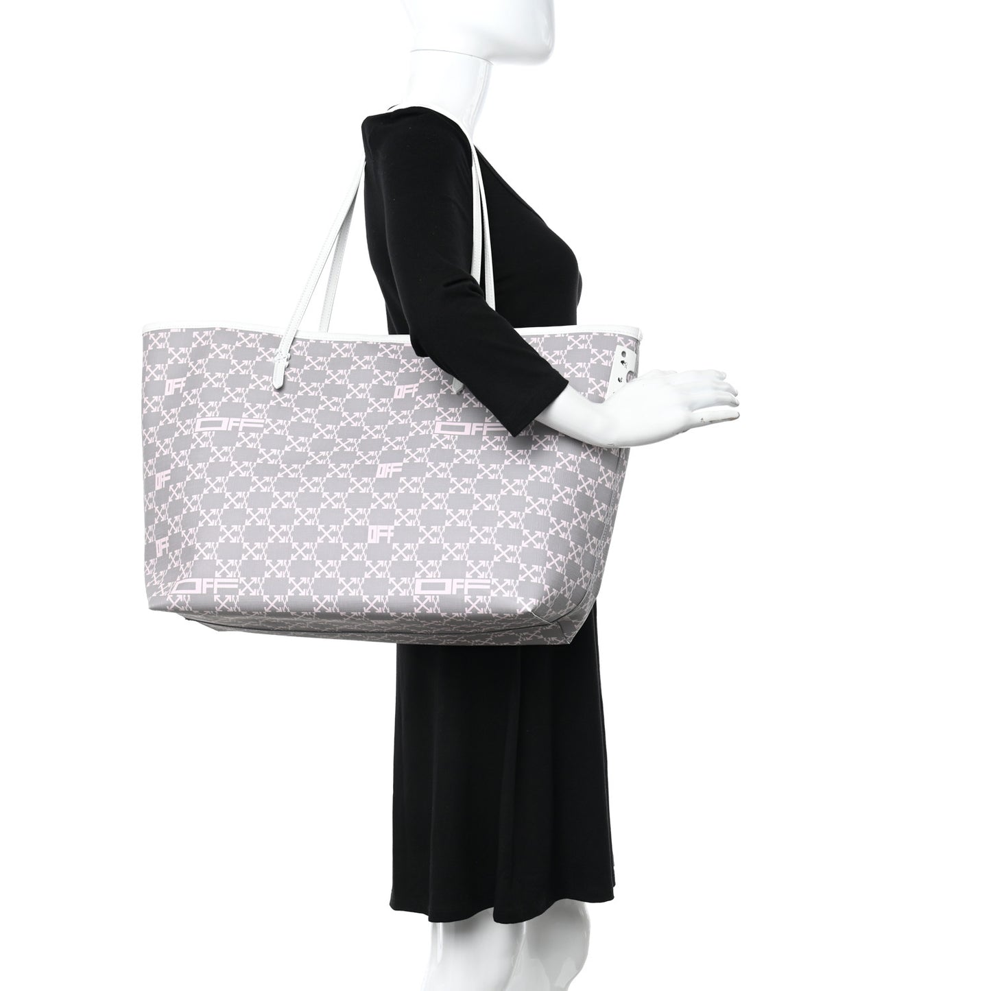 Coated Canvas Arrow Print Day Off Tote Bag White