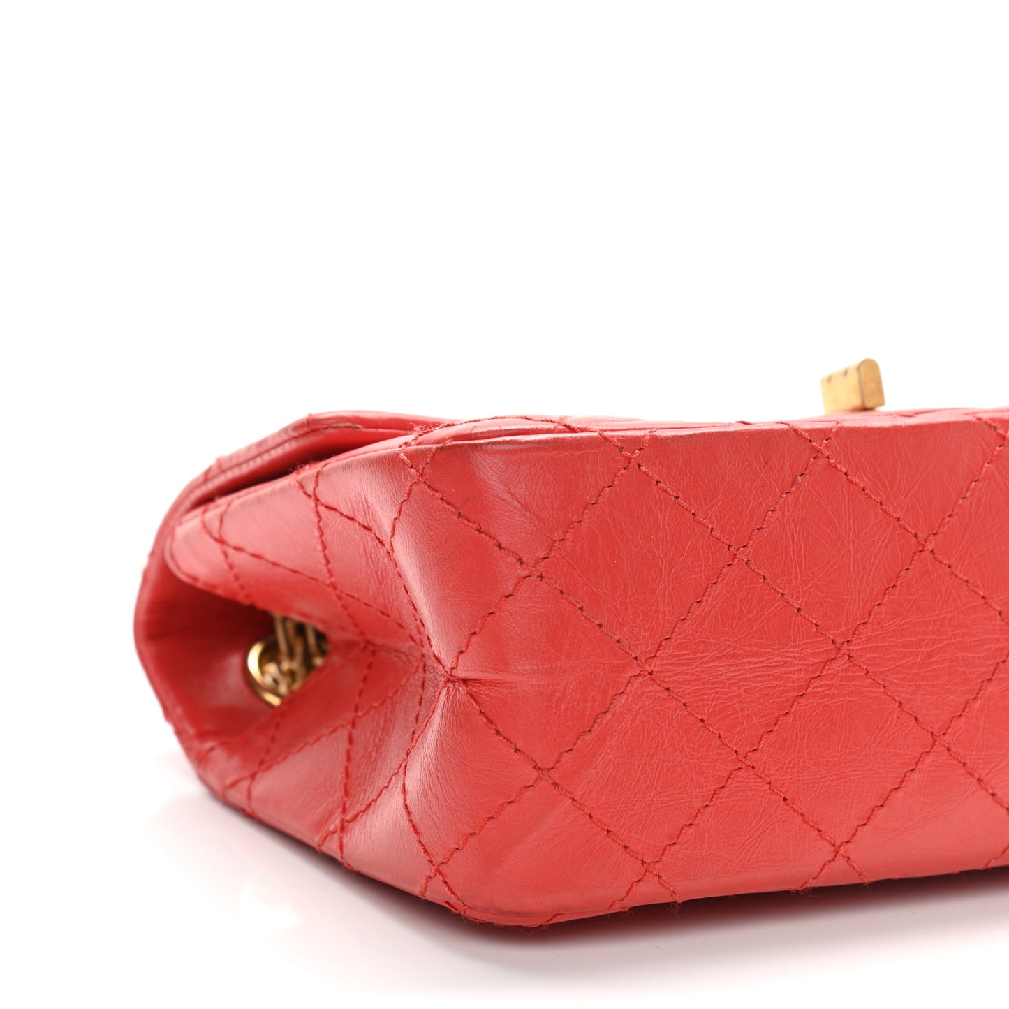 Aged Calfskin Quilted 2.55 Reissue Mini Flap Red