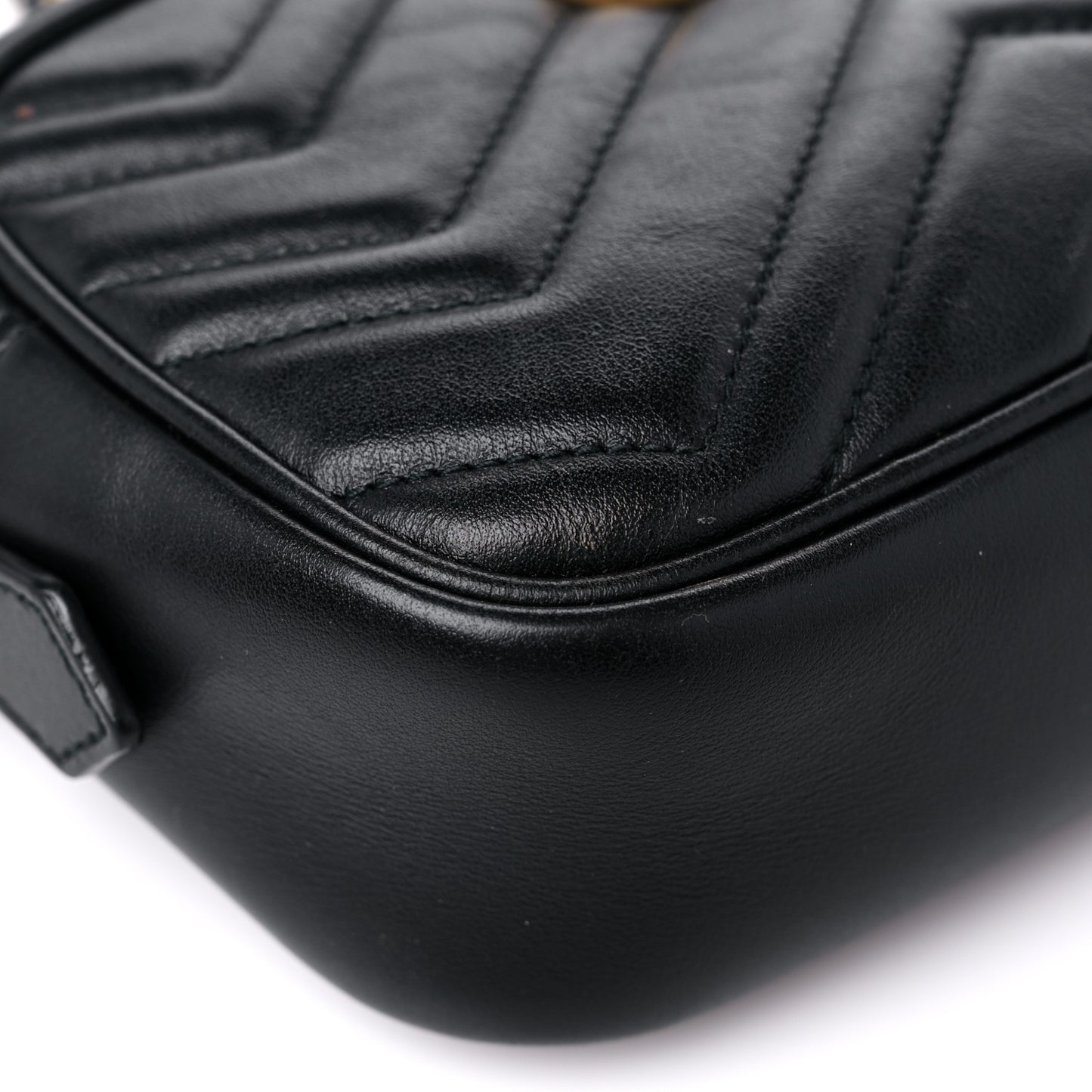 Calfskin Matelasse Mini GG Marmont Chain Shoulder Bag Black