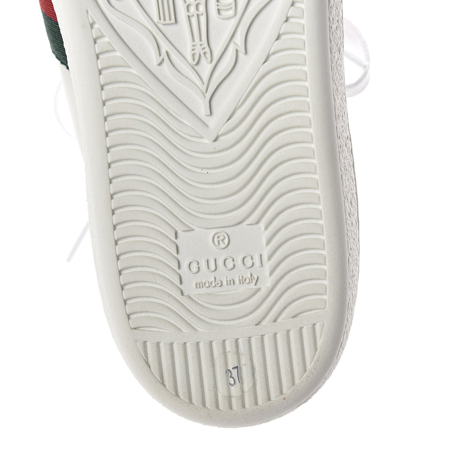 Calfskin Ayers Bee Embroidered Womens Ace Sneakers 37 White Green