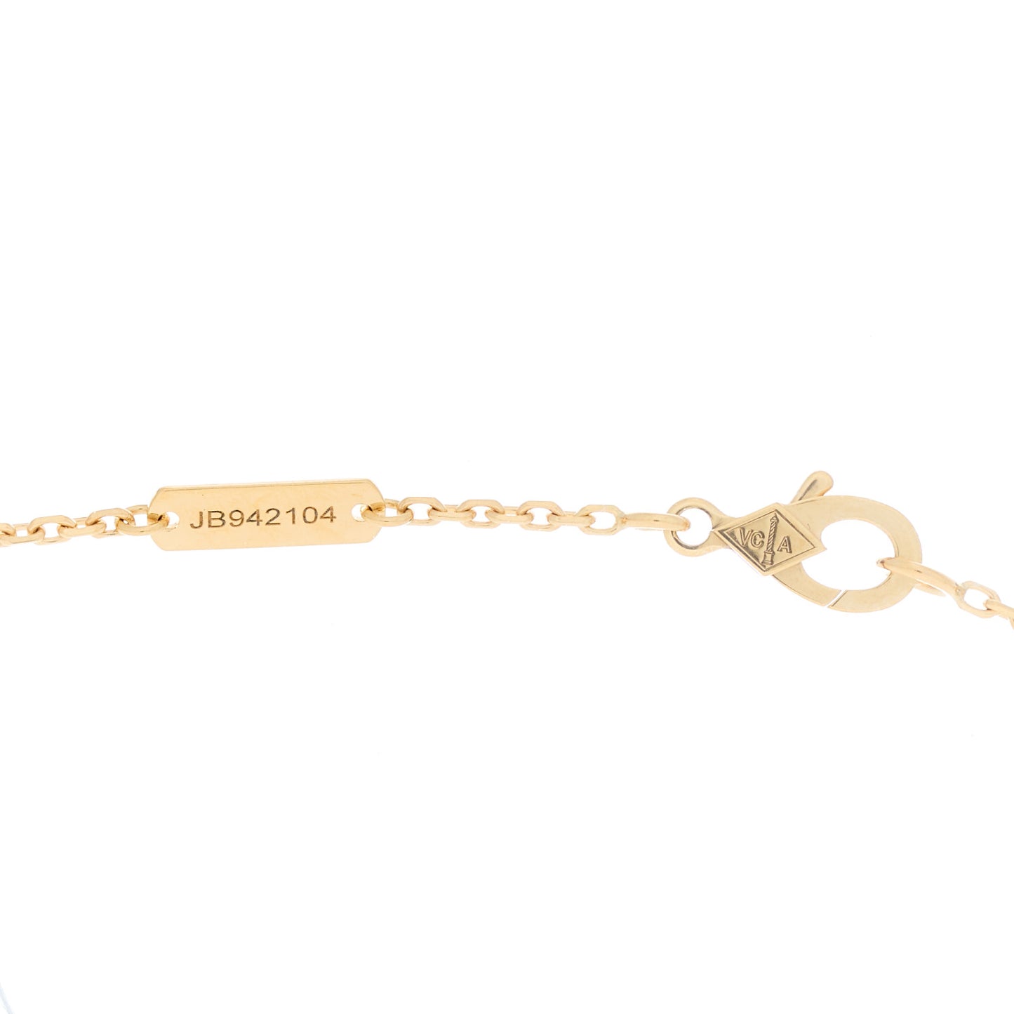 18K Yellow Gold Black Onyx Vintage Alhambra Pendant Necklace