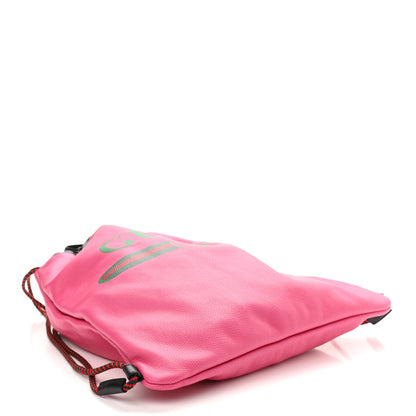 Gucci Grained Calfskin Logo Drawstring Backpack Box Pink Green Black 5 of 11