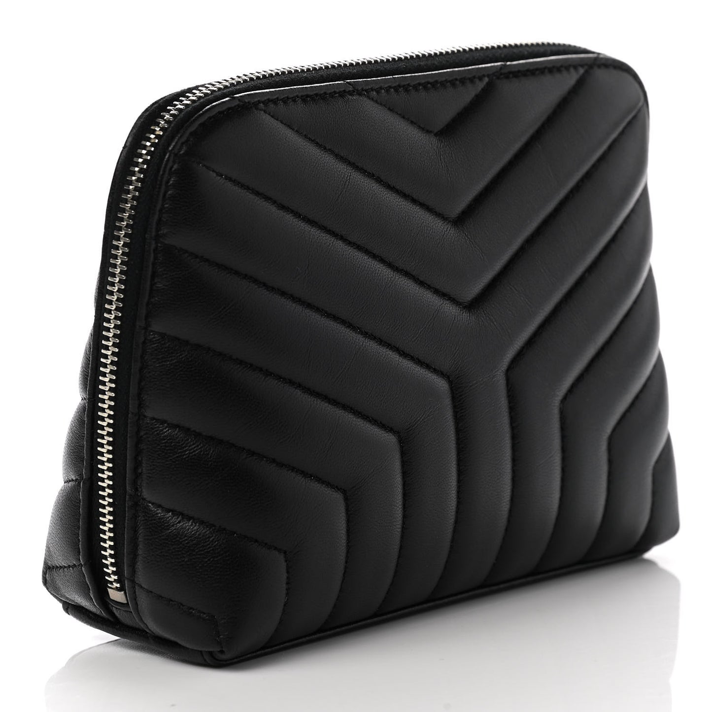 Lambskin Matelasse Cosmetic Case Black