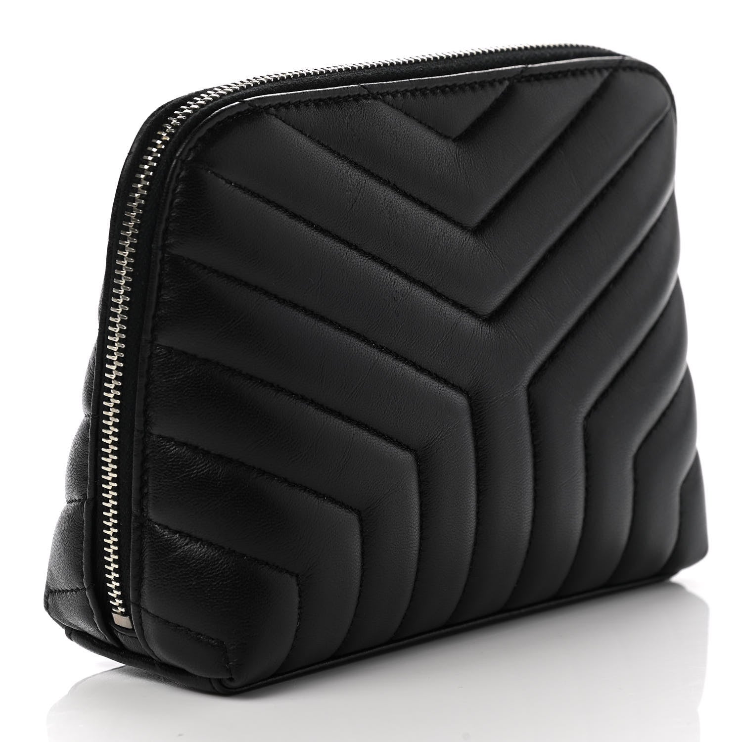 Saint Laurent Lambskin Matelasse Cosmetic Case Black 3 of 8