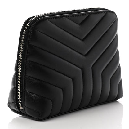 Saint Laurent Lambskin Matelasse Cosmetic Case Black 3 of 8