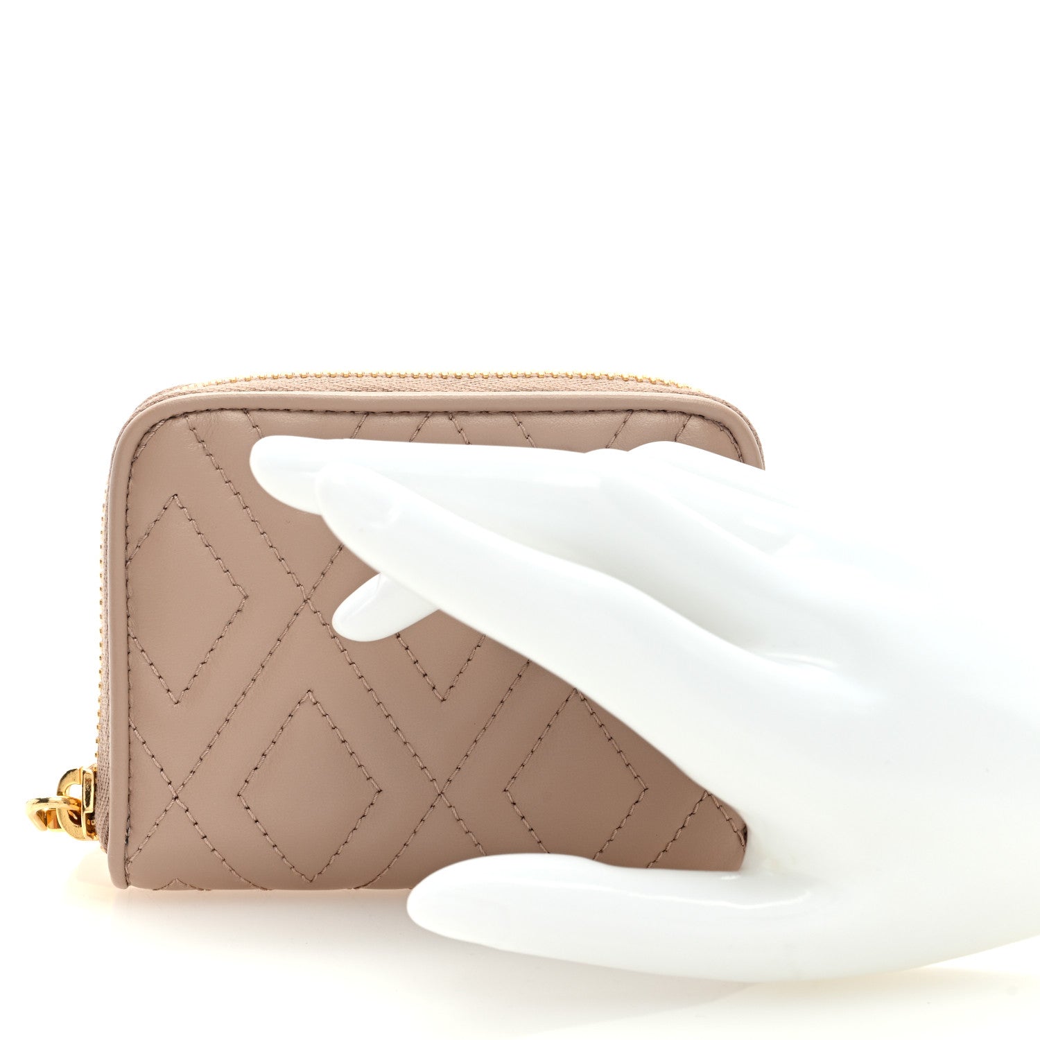 Miu Miu Nappa Matelasse Zip Around Compact Wallet Cipria 2 of 6