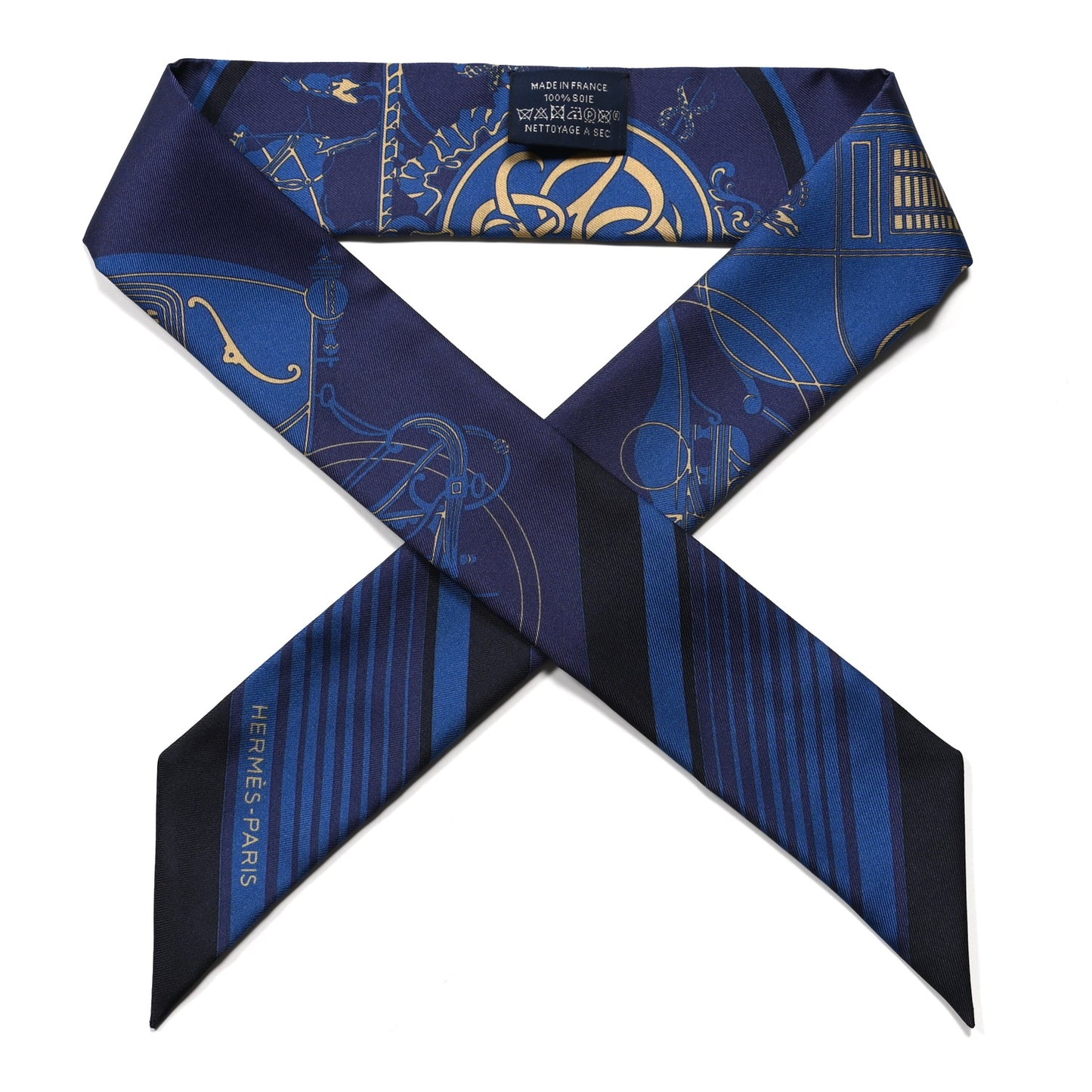 Silk Ex-Libris Twilly Indigo Black Beige
