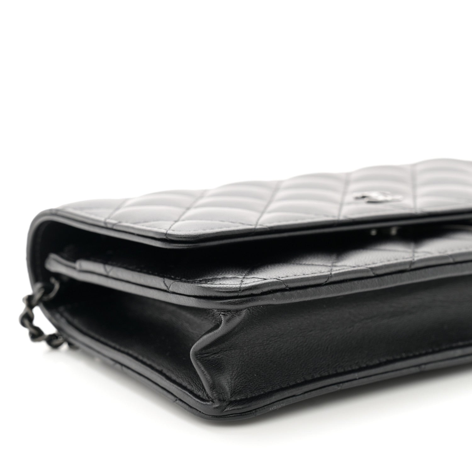Chanel Lambskin Quilted Wallet On Chain WOC So Black 10 of 12
