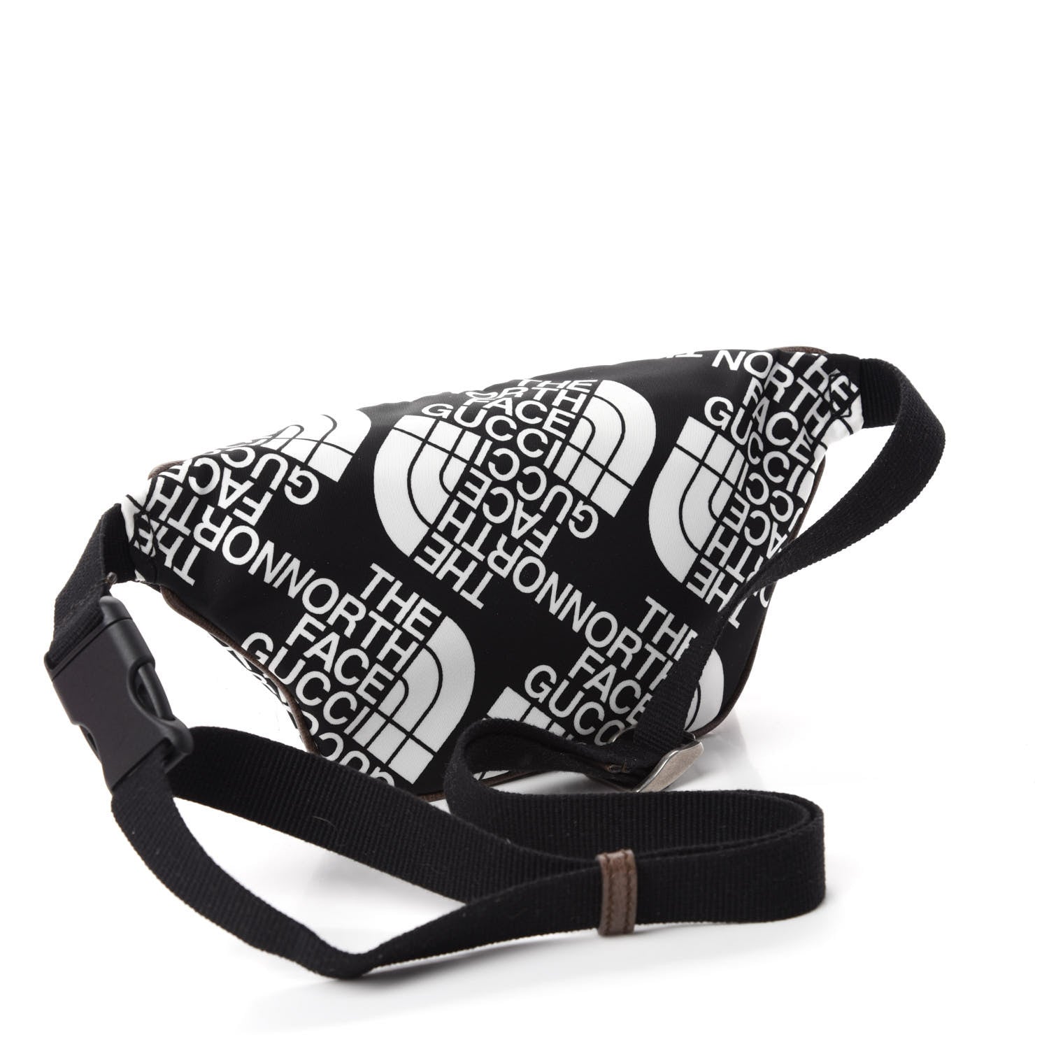 Gucci X THE NORTH FACE Econyl Nylon Belt Bag Black Ivory Crop 3 of 12