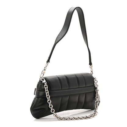 Gucci Nappa Vertical Matelasse Small Maxi Horsebit Chain Shoulder Bag Black 3 of 10