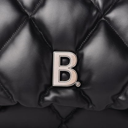 Balenciaga Nappa Calfskin Quilted Touch B Puffy Clutch Black 9 of 9