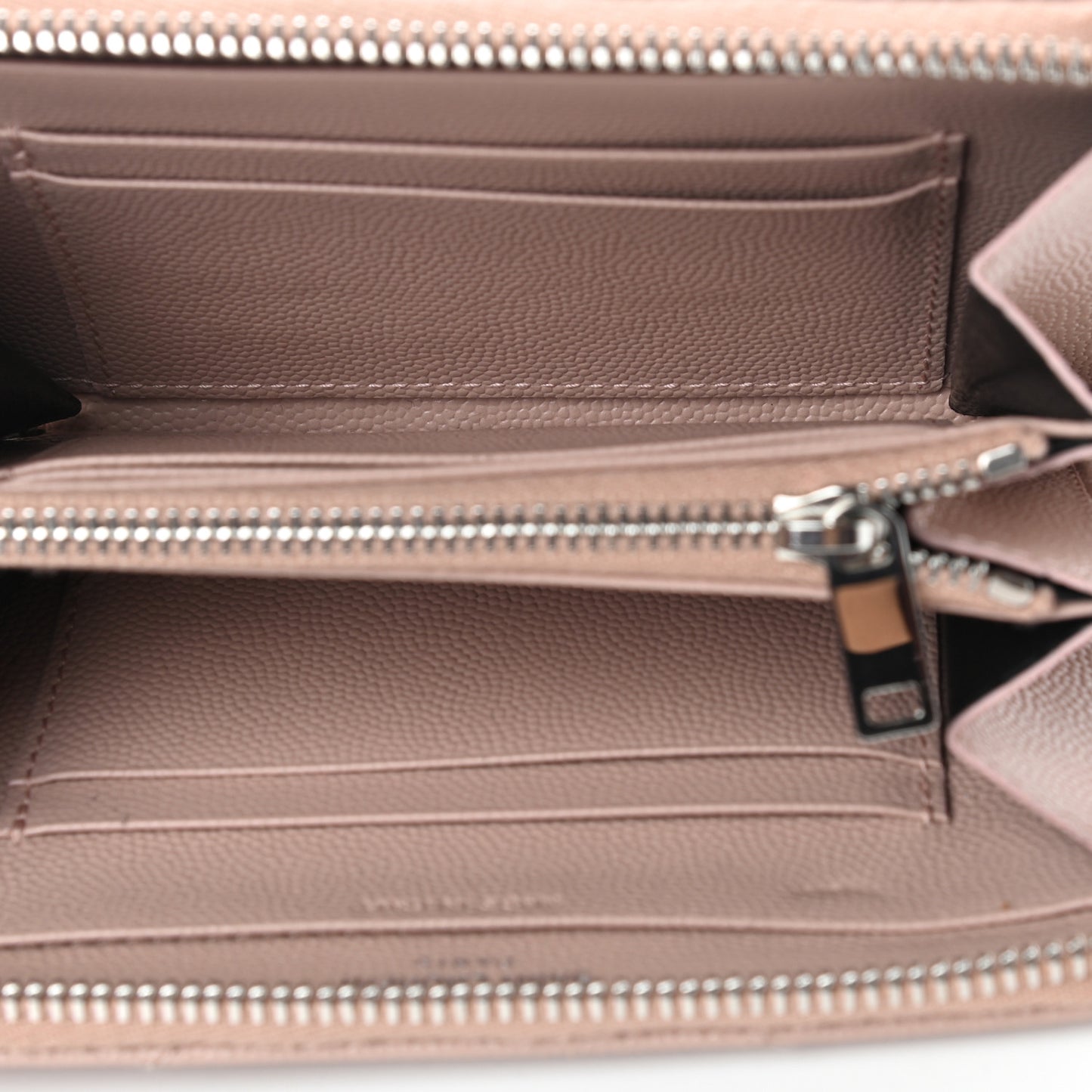 Grain De Poudre Matelasse Chevron Monogram Zip Around Wallet Pink