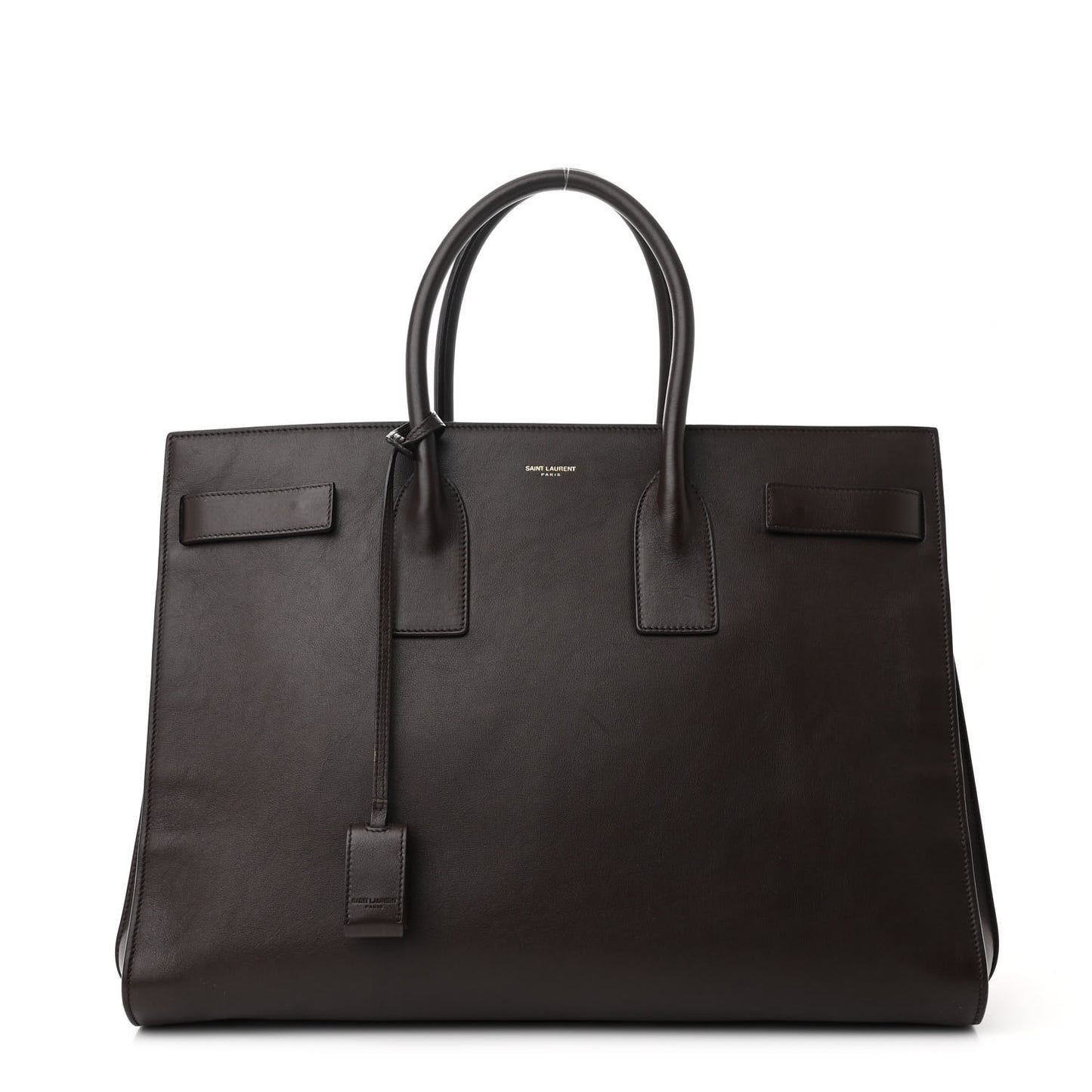 Calfskin Large Sac De Jour Carryall Dark Brown