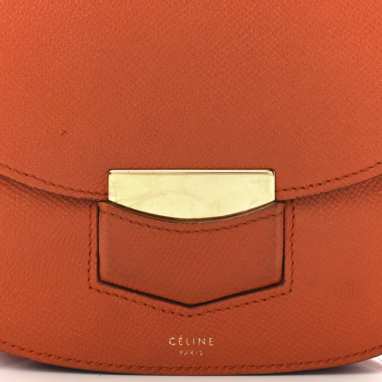 Grained Calfskin Small Trotteur Carnelian