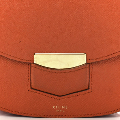 Celine Grained Calfskin Small Trotteur Carnelian 8 of 13