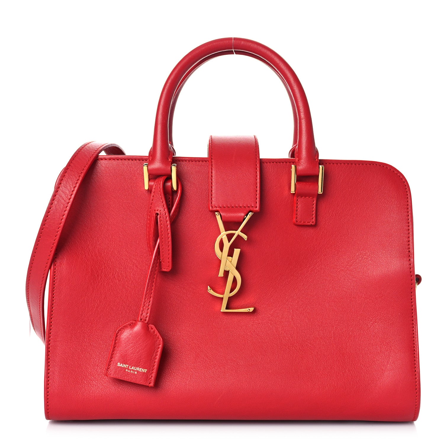Saint Laurent Calfskin Baby Monogram Cabas Red 1 of 9
