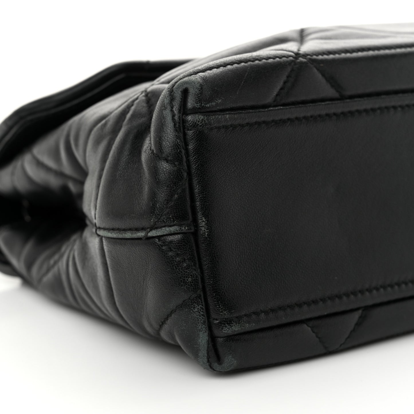 Nappa Triangle Stitched Large Spectrum Bag Black