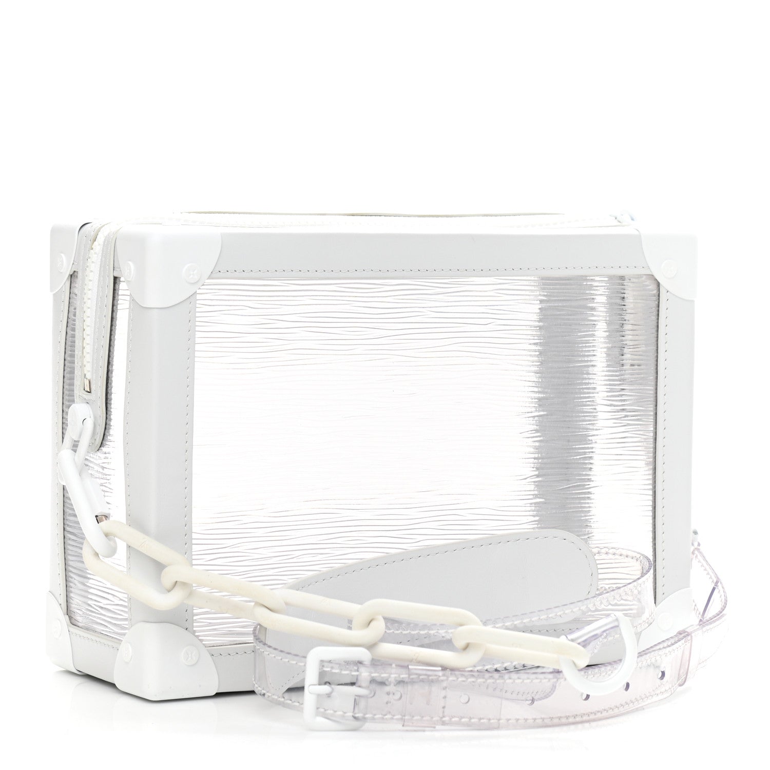 Louis Vuitton Calfskin PVC Epi Plage Soft Trunk Optic White 3 of 7